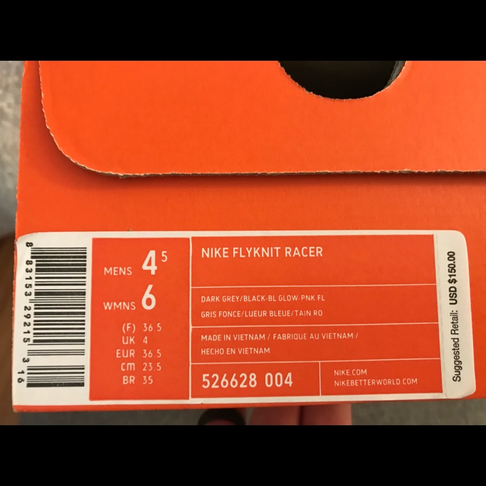Multicolor Nike Flyknit Racer, kids’ size 4.5. - Picture 2 of 6